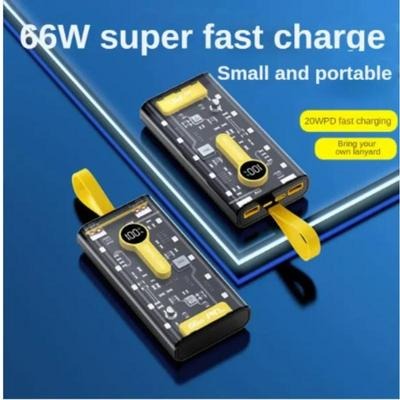 Compact Fast Charging Power Bank - 20000mAh Capacity with 2 USB-C & 1 USB-A Ports